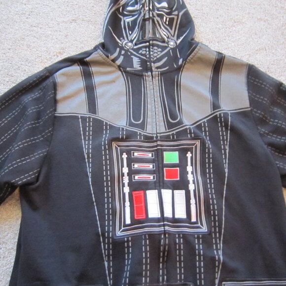 Star Wars Mens Black Hoodie Zipper Sweatshirt Screen Printed Darth Vader Size XL - Picture 6 of 14